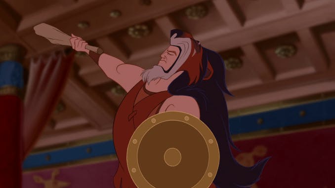 Disneyfilmen Hercules använder Scar från Lejonkungen som matta.