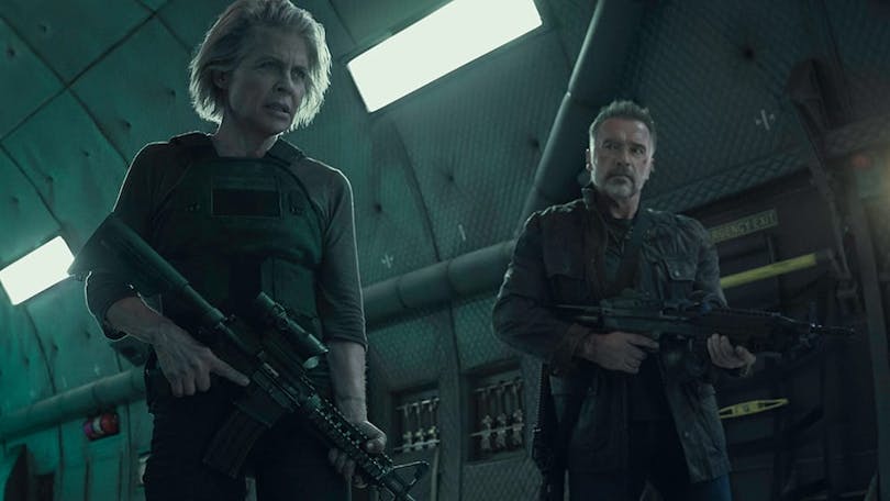 Linda Hamnilton och Arnold Schwarzenegger i Terminator: Dark Fate.