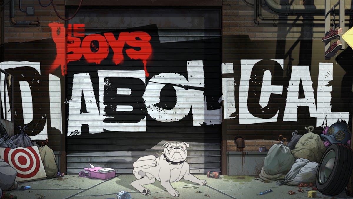 Butchers hund i animerade The Boys Presents: Diabolical. Foto: Amazon Prime.