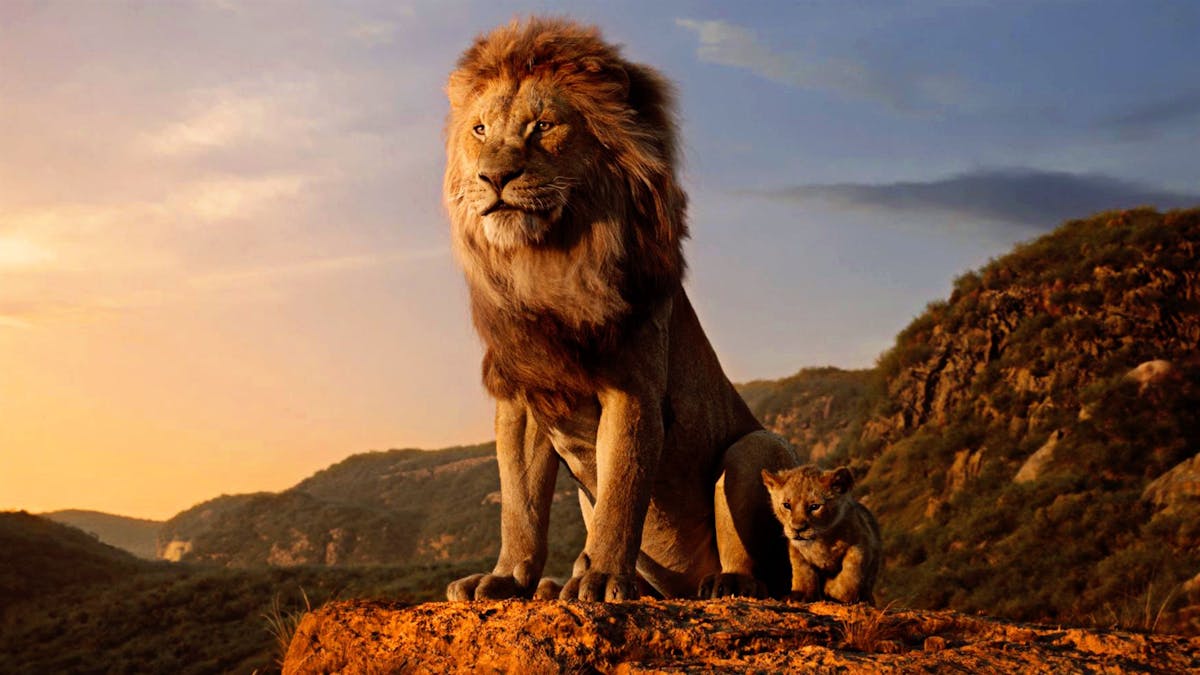 Mufasa och Simba i Lejonkungen från 2019. Foto: Disney.