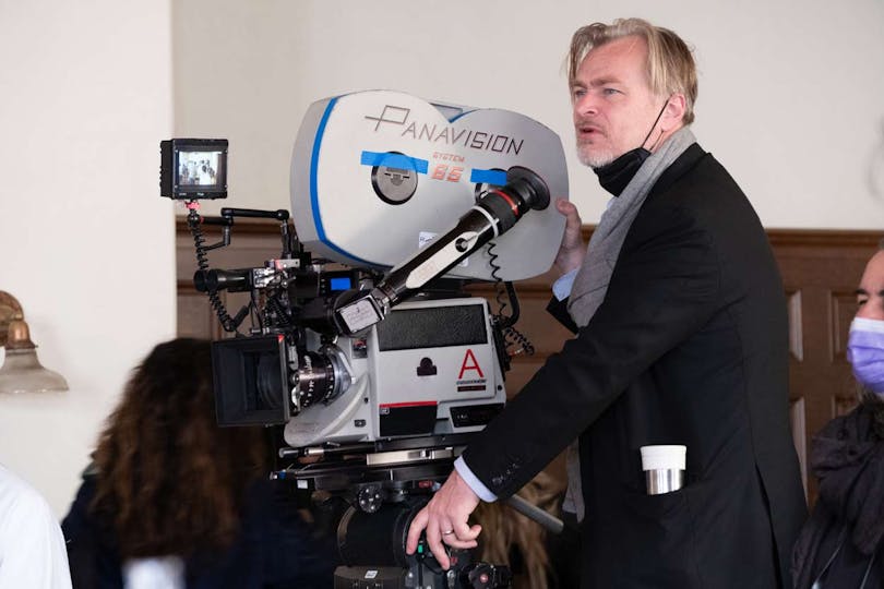 Christopher Nolan spelar in Oppenheimer. Foto: Pressbild/UIP
