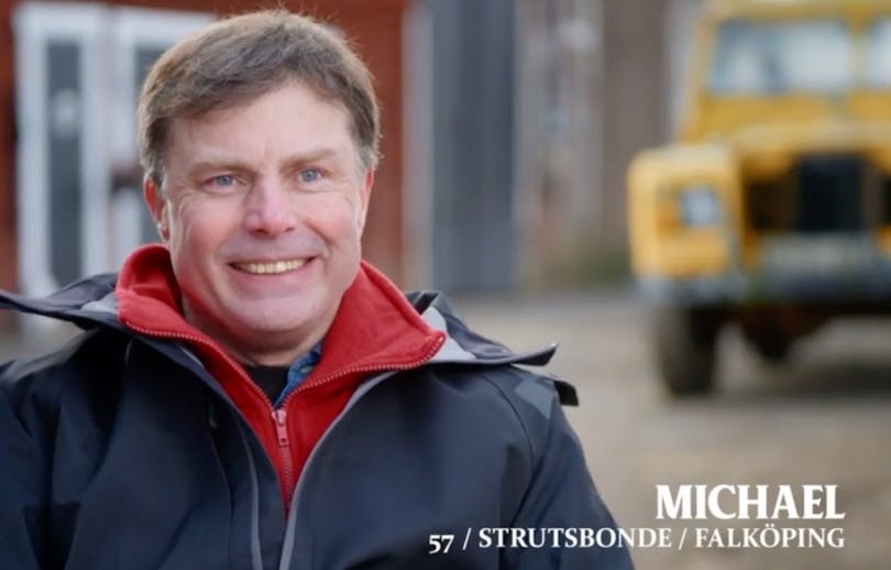 Strutsbonden Michael Klingstedt i Bonde söker fru 2023 på TV4